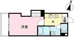 みおつくし城北 2階1Kの間取り