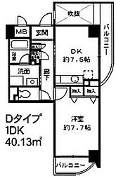 プルミエール関目 3階1DKの間取り