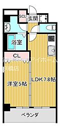 フォレスト蒲生 5階1LDKの間取り