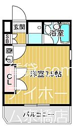 フォーラム都島内代駅前 ワンルームの間取図画像