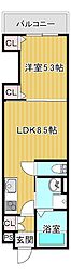 クリエオーレ徳庵 1LDKの間取図画像