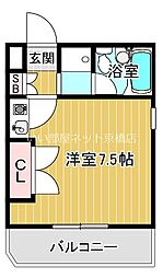 フォーラム都島内代駅前 ワンルームの間取図画像