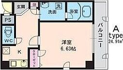 ジュネス関目高殿 1Kの間取図画像