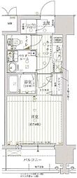 レジュールアッシュ京橋1stステージ 1Kの間取図画像