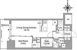 大阪市中央区淡路町1丁目マンション 1LDKの間取図画像