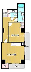 コンチネンタル鶴見 1LDKの間取図画像