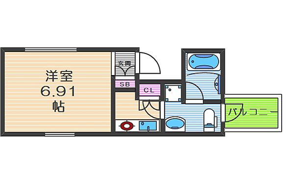 プレジール靭公園 803｜大阪府大阪市西区靱本町2丁目(賃貸マンション1K・8階・20.00㎡)の写真 その2