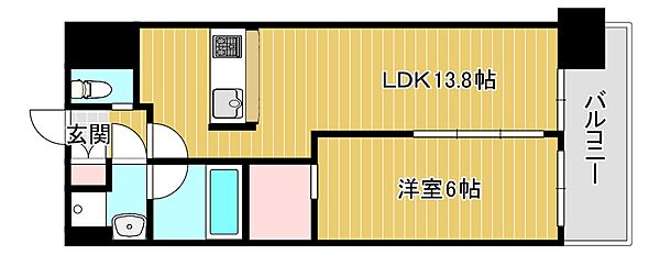 グランカーサ難波元町 1109｜大阪府大阪市浪速区元町2丁目(賃貸マンション1LDK・11階・46.38㎡)の写真 その2