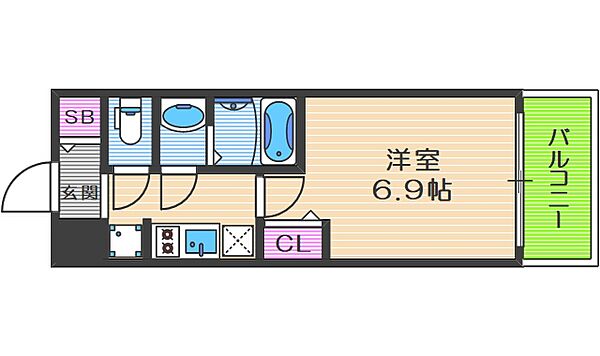 プレサンス京町堀 ｜大阪府大阪市西区京町堀2丁目(賃貸マンション1K・9階・23.20㎡)の写真 その2