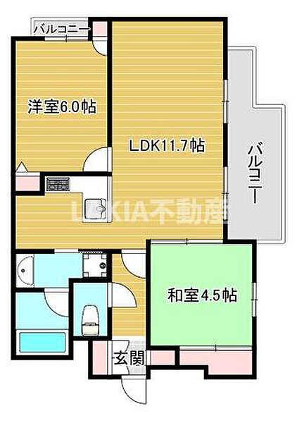 ローレルコート堀江公園 506｜大阪府大阪市西区北堀江1丁目(賃貸マンション2LDK・5階・56.12㎡)の写真 その2