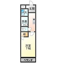 セントラルパークサイドマンション 1Kの間取図画像