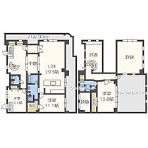 大阪府大阪市天王寺区筆ケ崎町（賃貸マンション3LDK・14階・183.23㎡） その2