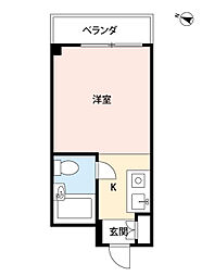 ロイヤル大今里 2階ワンルームの間取り