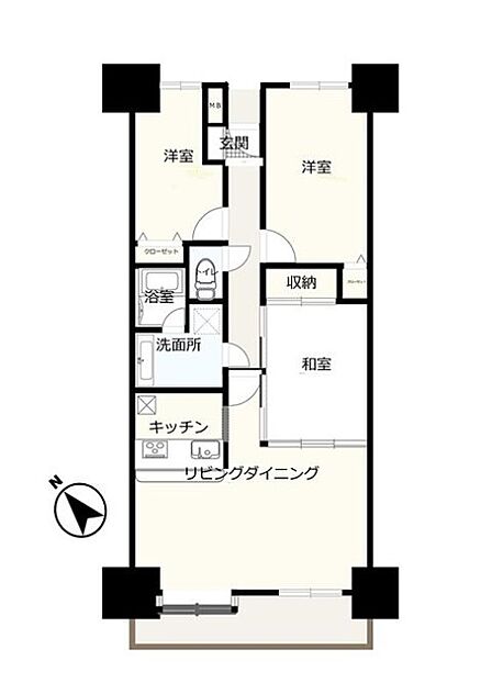 3LDK 間取り