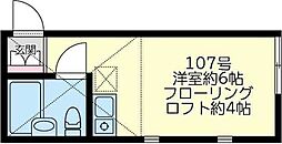 ユナイトステージ鹿島田ライフテリア 1階ワンルームの間取り