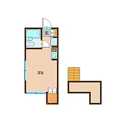 コーポ新川崎(コーポシンカワサキ) 1階1Kの間取り