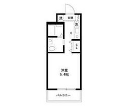 ドゥシェルII 2階1Kの間取り