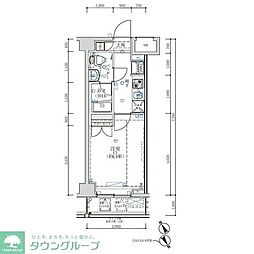 オーキッドレジデンス鶴見 6階1Kの間取り