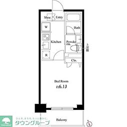 コートブランシェ 1Kの間取図画像
