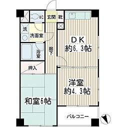 ベルカーサ生麦 2DKの間取図画像