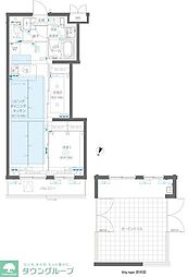 大田区大森中3丁目マンション 2LDKの間取図画像