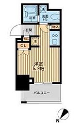 レジディア川崎 ワンルームの間取図画像