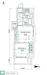 Cartoleria 1DKの間取図画像