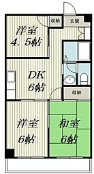 コートサイドベル 3DKの間取図画像