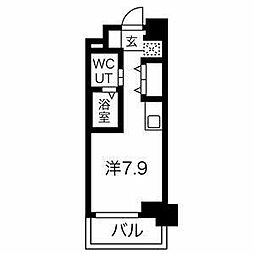 クラリッサ川崎EAST ワンルームの間取図画像