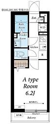 パークブラン日吉 1Kの間取図画像
