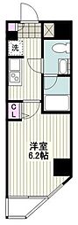 プレール・ドゥーク川崎 1Kの間取図画像