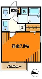 コンフォール鹿島田 1Kの間取図画像
