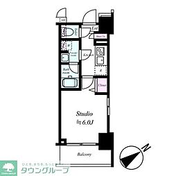 ガーラ・グランディ川崎榎町 1Kの間取図画像