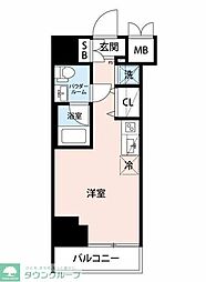 クラリッサ川崎ブルーノ ワンルームの間取図画像