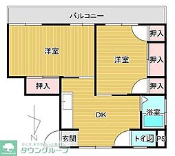 マスダビル 2DKの間取図画像