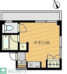 ピュアガーデン渡田 ワンルームの間取図画像