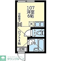 ユナイト仲通マリアージュの杜 ワンルームの間取図画像
