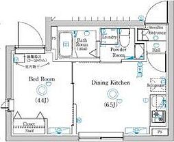 ラフィスタ新丸子 1DKの間取図画像
