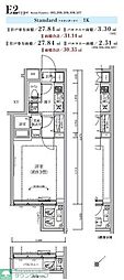 ティモーネグランデ新川崎 1Kの間取図画像