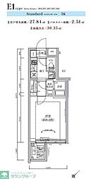 ティモーネグランデ新川崎 1Kの間取図画像