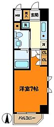 プラウドフラット武蔵小杉イースト 1Kの間取図画像