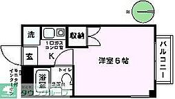 ニューフィールド ワンルームの間取図画像
