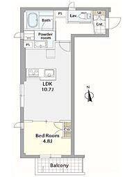 グランデール新丸子 1LDKの間取図画像