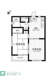 コーポサカエ・8 2DKの間取図画像