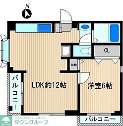 コーポ吉田 1LDKの間取図画像