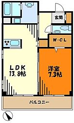 チェリーハウス6 1LDKの間取図画像