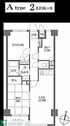 KDXレジデンス鶴見 2SLDKの間取図画像