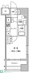 ライジングプレイス川崎 1Kの間取図画像