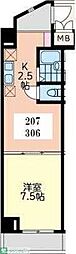 アークパレス梶山 1DKの間取図画像