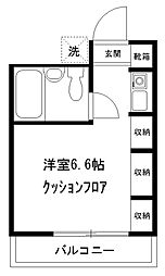 エバーグリーン向ヶ丘遊園 ワンルームの間取図画像